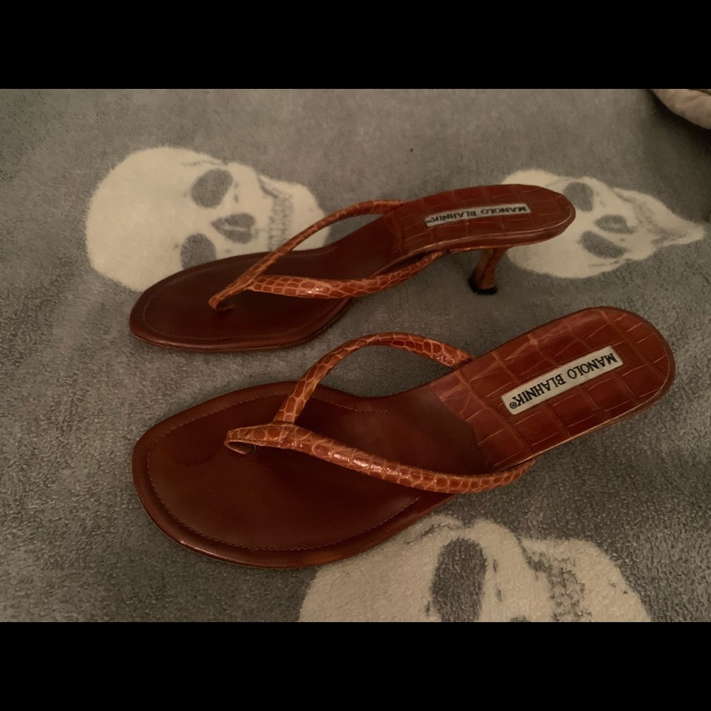 Manolo Blahnik  Crocodile Sandal